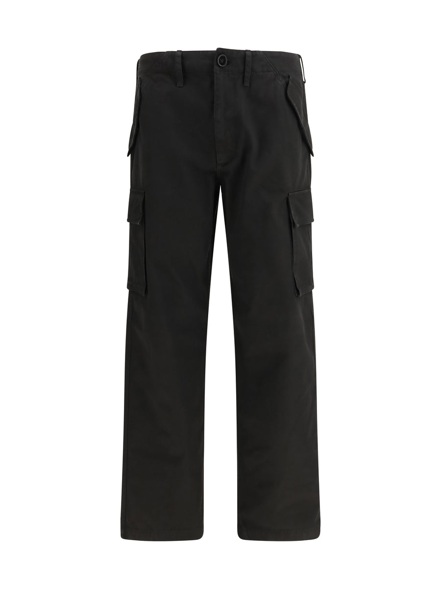 Burberry 100% cotton cargo pants in black