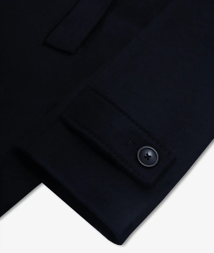 Wool And Cashmere Peacoat Denali Blue Capo Lungo Industriale