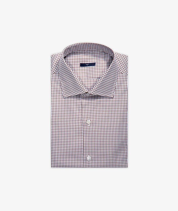 Tailored Cotton Shirt Hyde Park Brown Hand Made