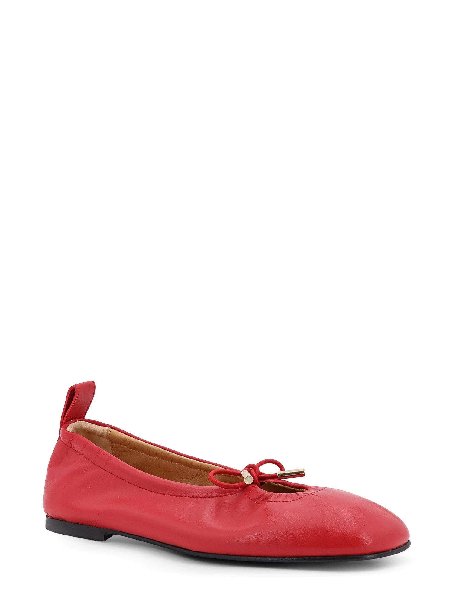 Alohas Flat Shoes Red Pelle