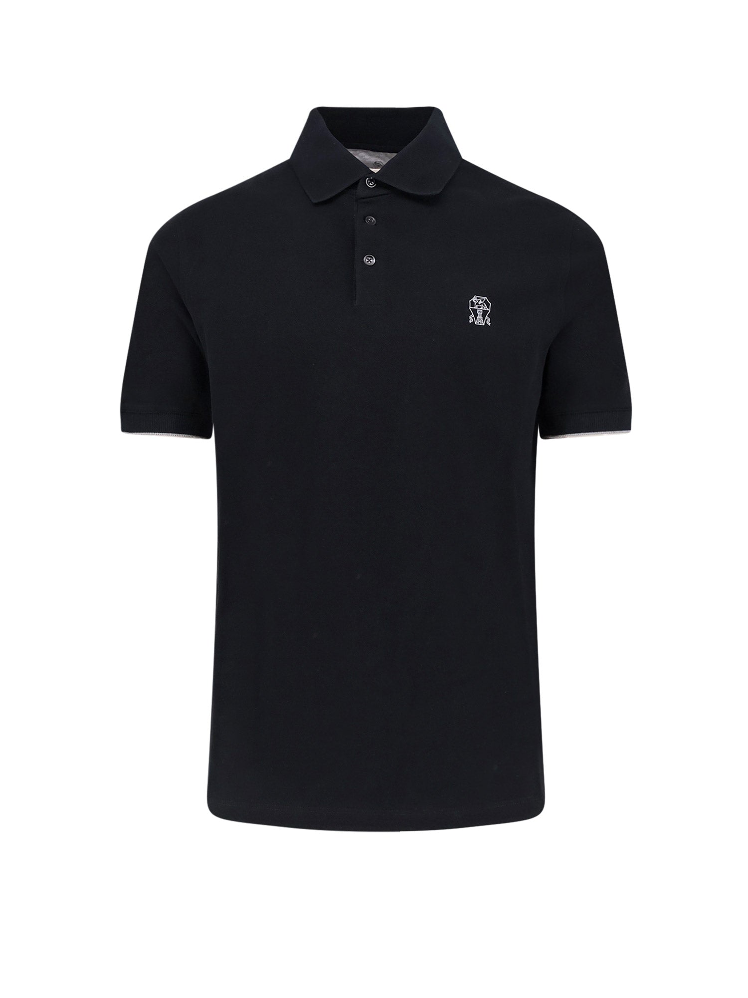 Brunello Cucinelli T-Shirts And Polos Nero Grigio Cotone