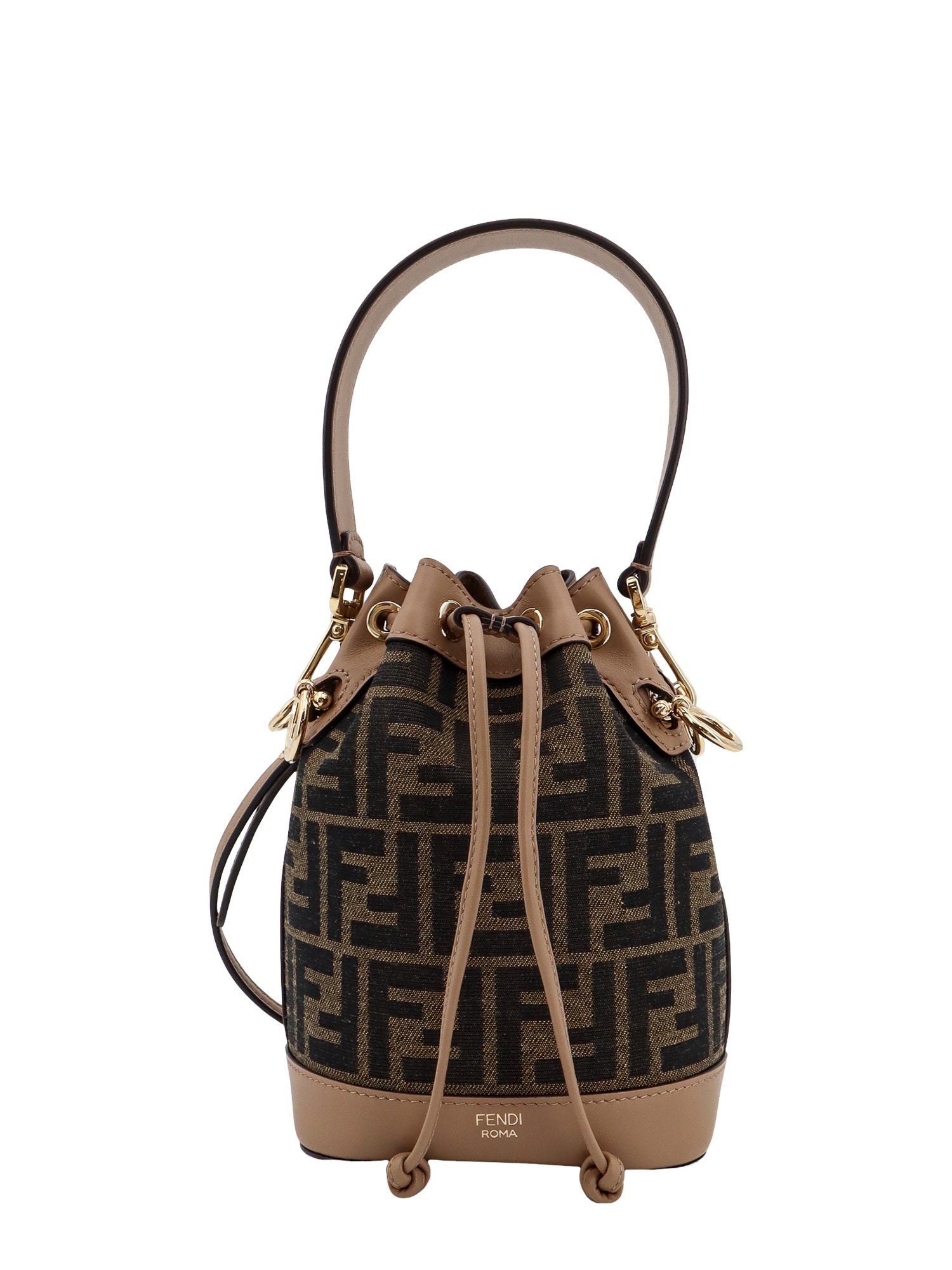 Fendi Bags Tab.moro Sand O.soft Tessuto Jacquard Ff/pelle