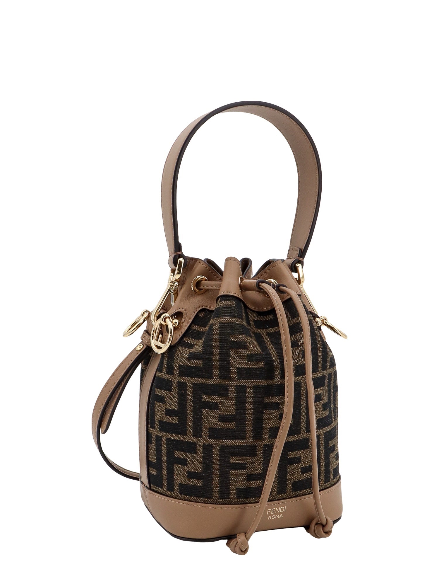 Fendi Bags Tab.moro Sand O.soft Tessuto Jacquard Ff/pelle
