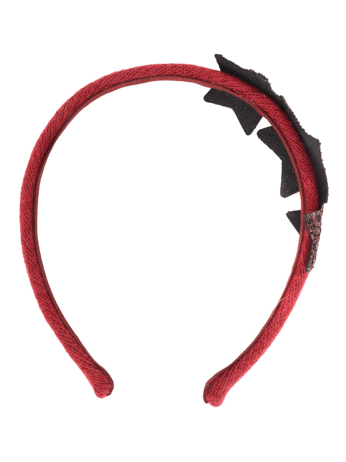 Glitter Star Headband Red Cotton