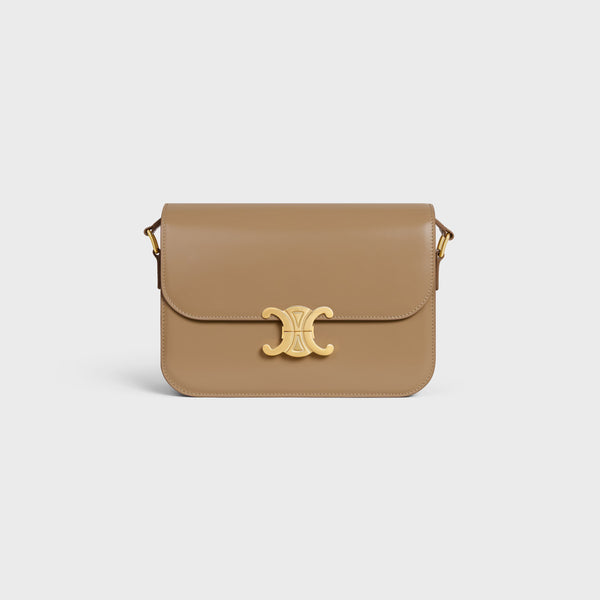 Celine Leather shoulder bag in beige