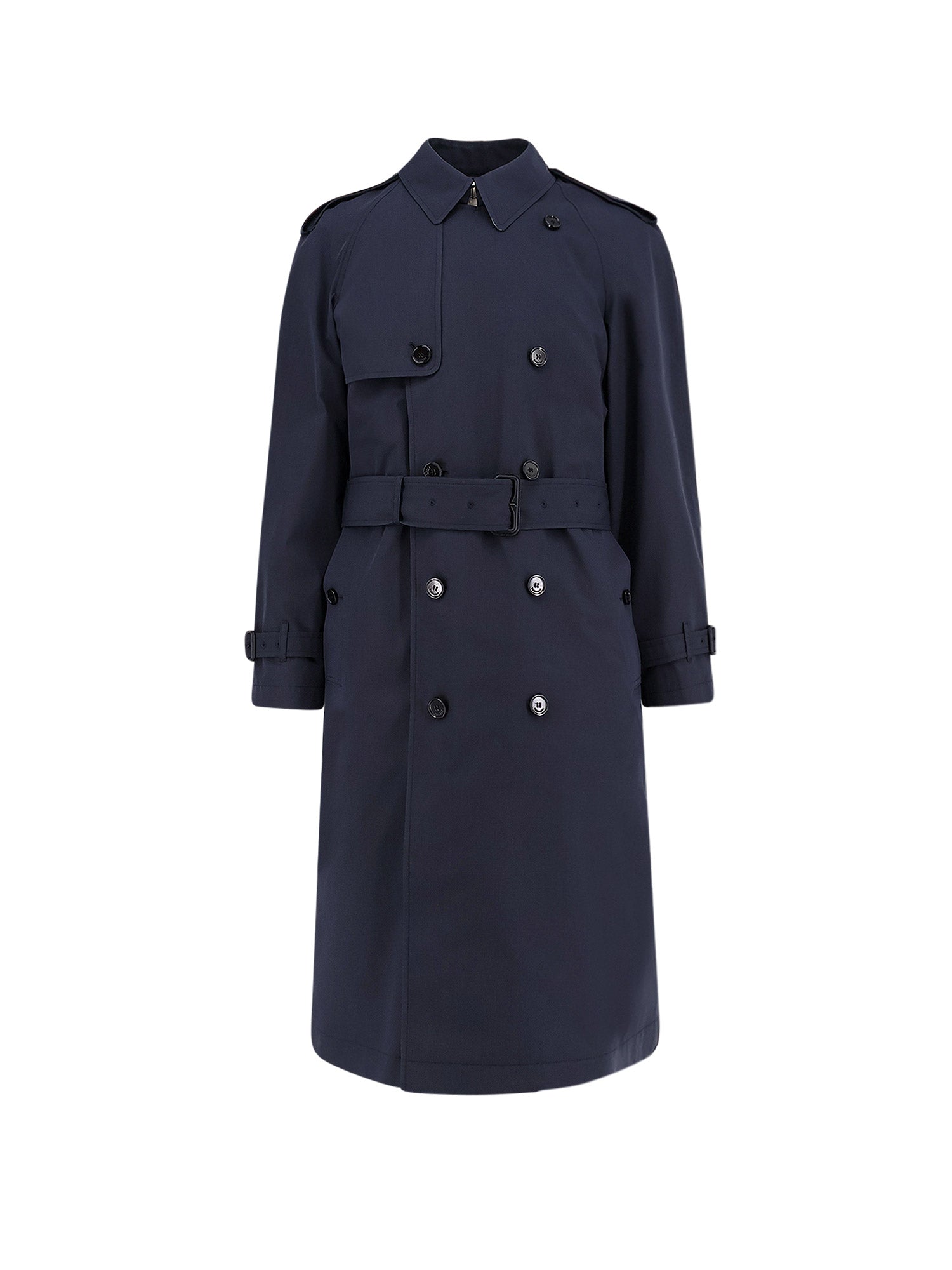 Burberry Coats Silhouette Blue Poliestere Cotone