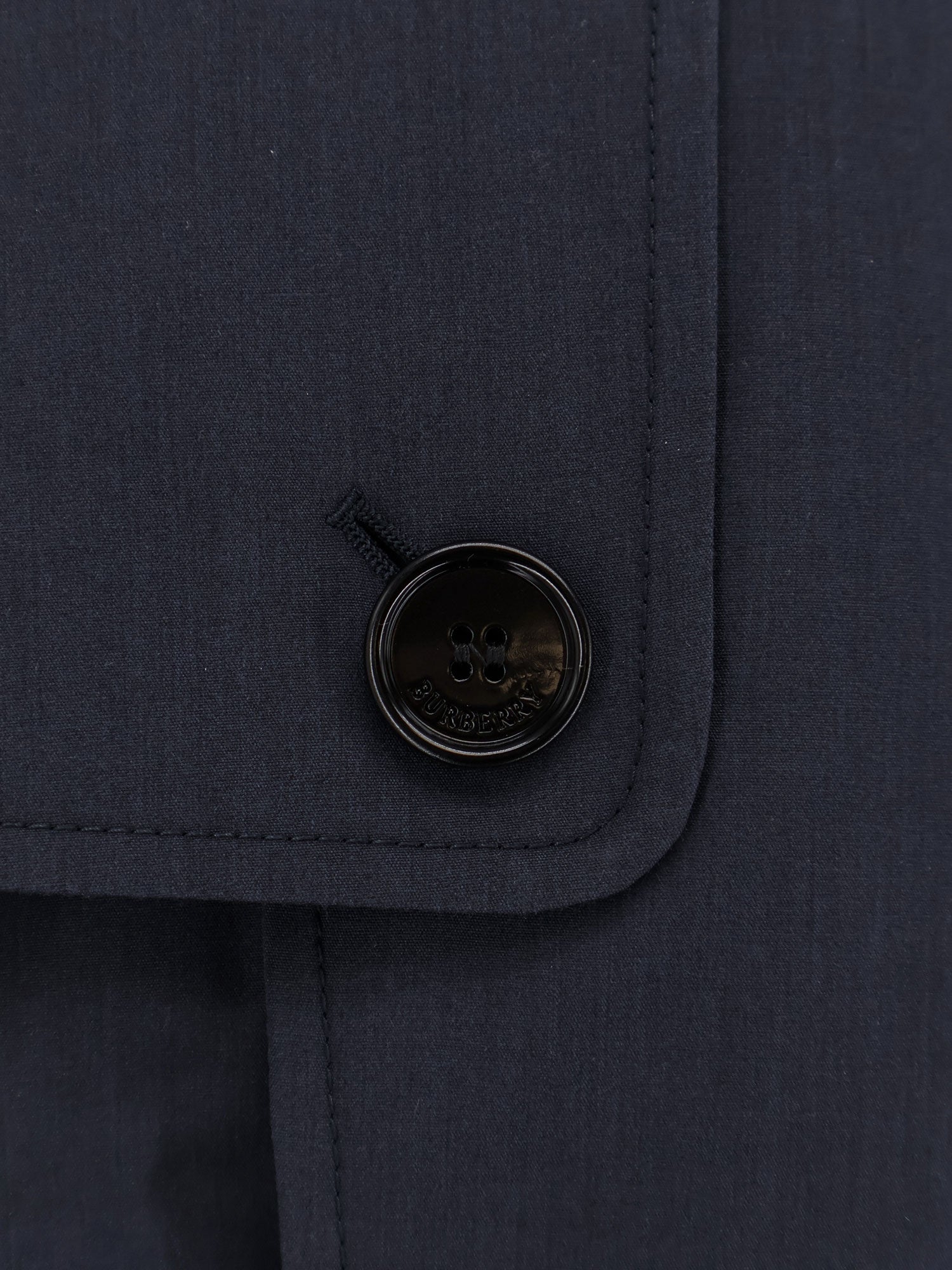 Burberry Coats Silhouette Blue Poliestere Cotone