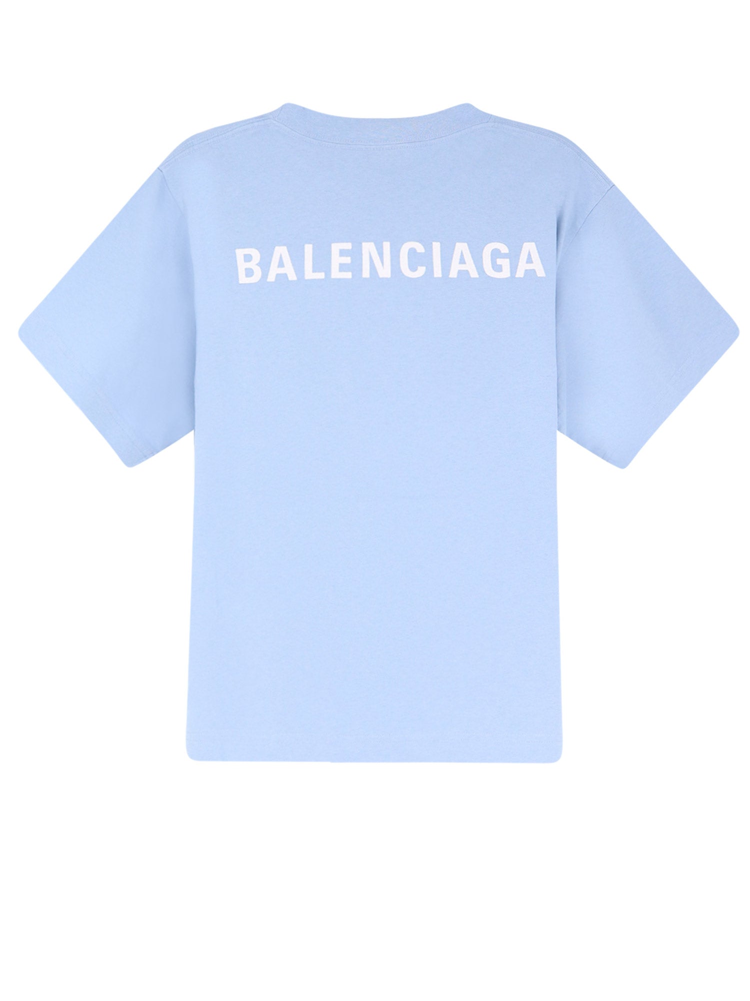 Balenciaga T-shirts and Polos Light Blue/white Cotone