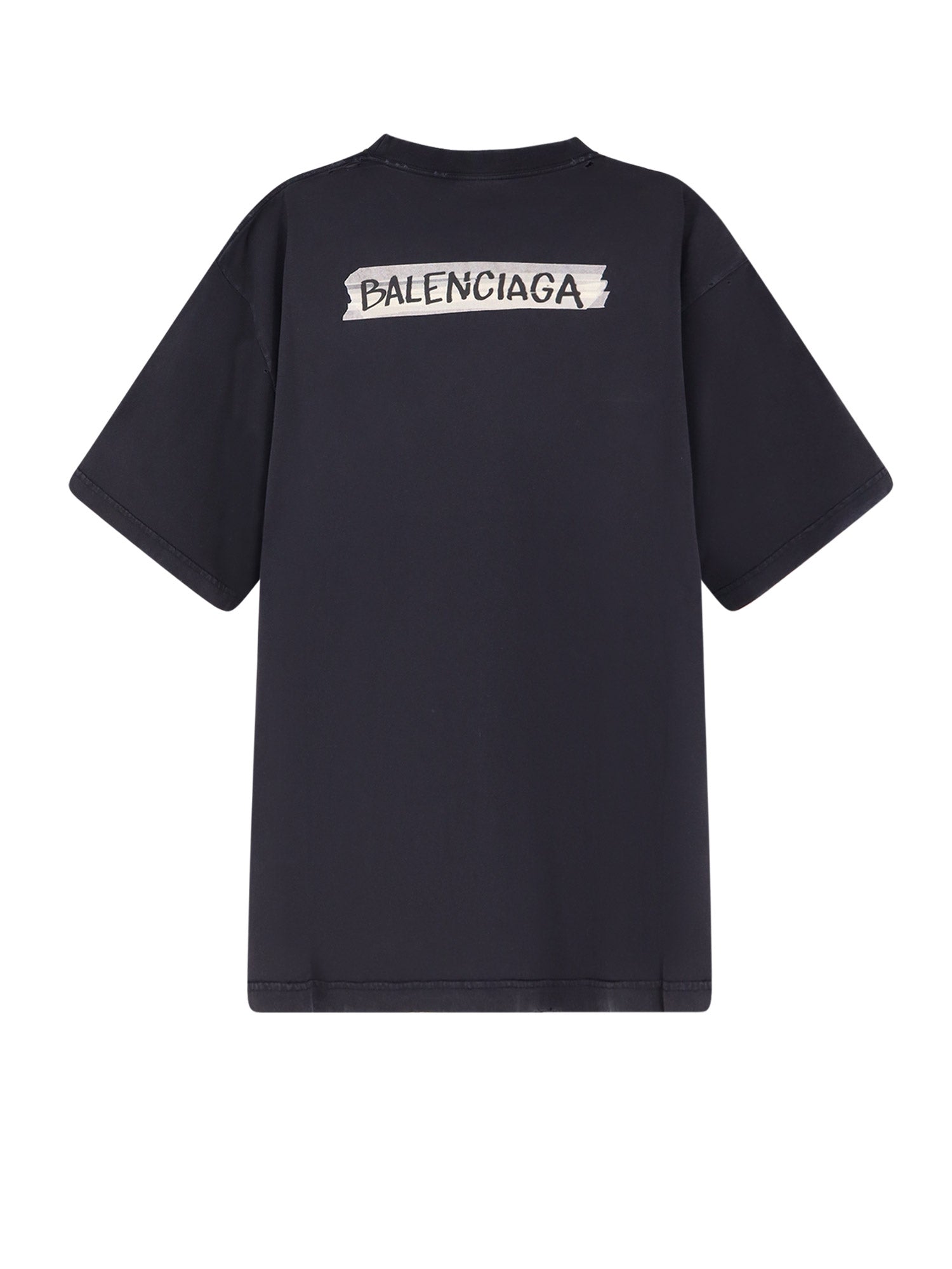 Balenciaga T-shirts and Polos Faded Washed Black Cotone