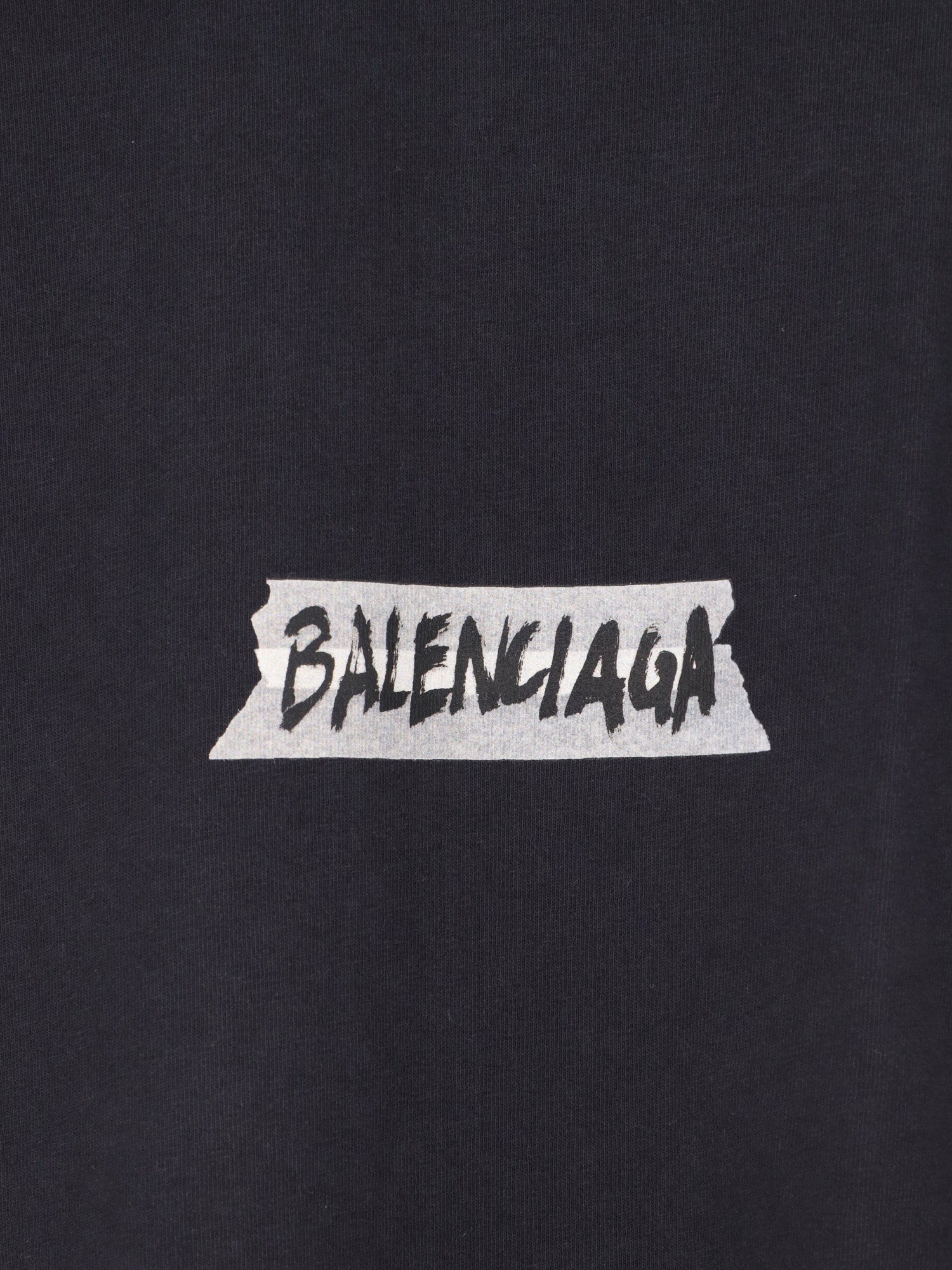 Balenciaga T-shirts and Polos Faded Washed Black Cotone