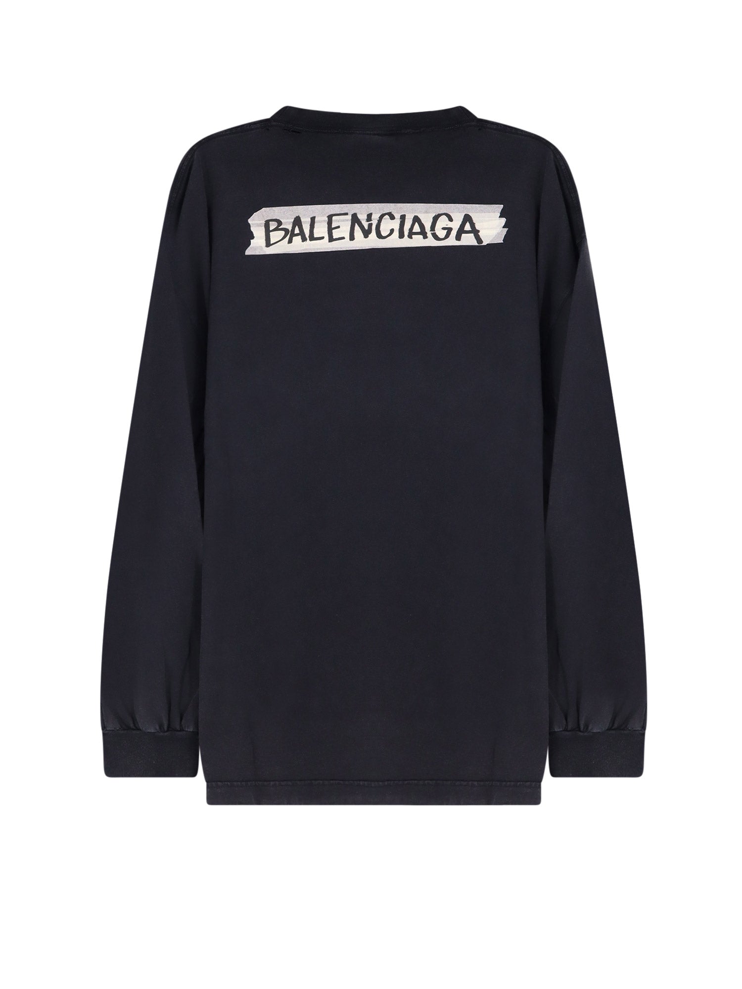 Balenciaga Sweaters Faded Washed Black Cotone