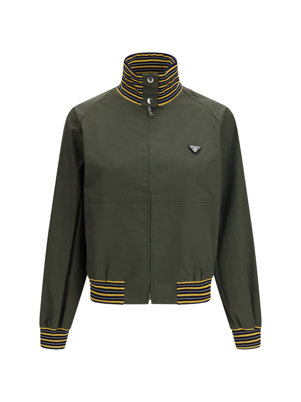 Prada 65% Polyester; 35% Cotton jacket in green