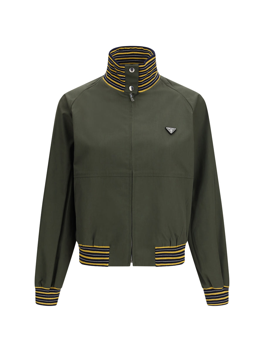 Prada 65% Polyester; 35% Cotton jacket in green