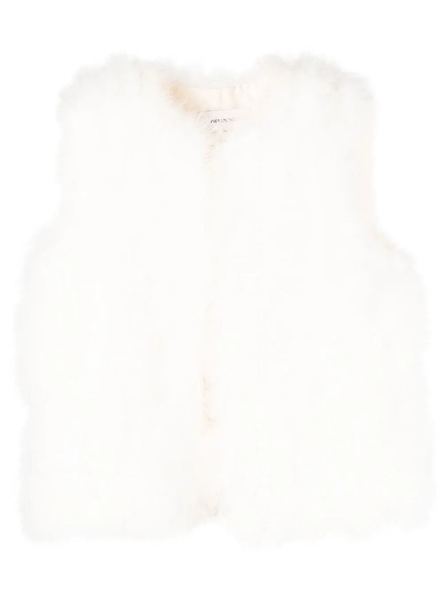 Yves Salomon Outer: Turkey Feather 100% vest in white