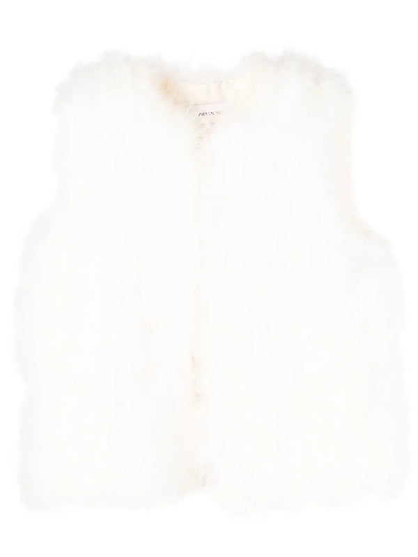 Yves Salomon Outer: Turkey Feather 100% vest in white