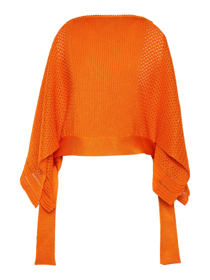 Orange Sweater Viscose Crewneck