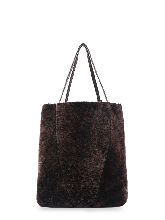 Chloè Bags Kohl Brown Shearling/pelle