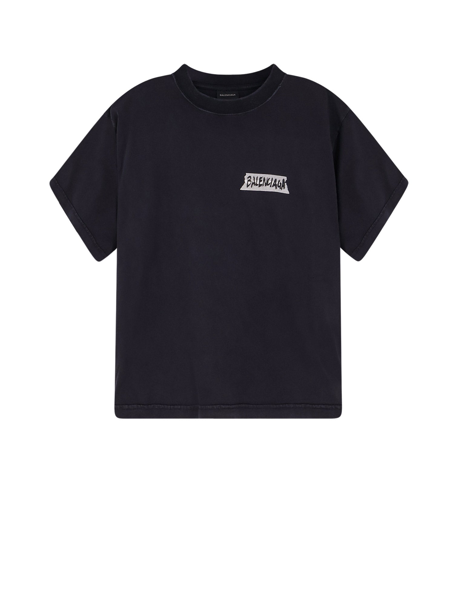 Balenciaga T-shirts and Polos Faded Washed Black Cotone