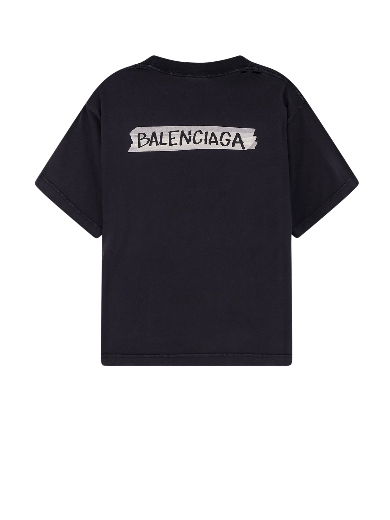 Balenciaga T-shirts and Polos Faded Washed Black Cotone