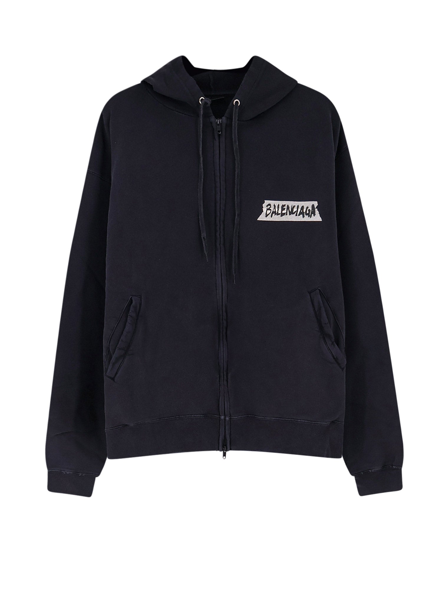 Balenciaga Sweaters Faded Washed Black Cotone