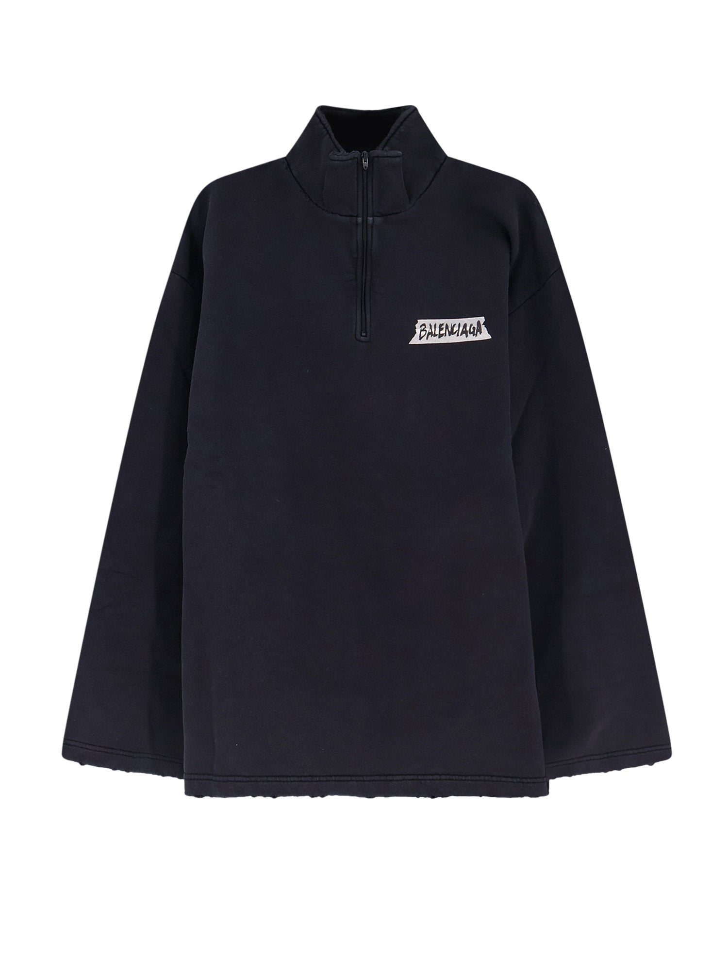 Balenciaga Sweaters Faded Washed Black Cotone