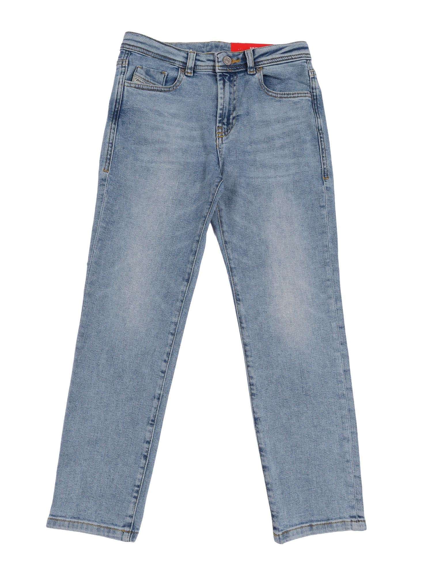 5 pockets Blue Cotton Elastane Jean