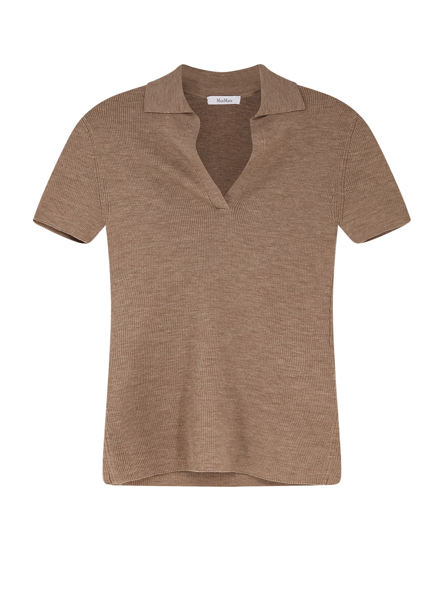 Max Mara T-Shirts And Polos Oro Beige Marrone Lana Vergine