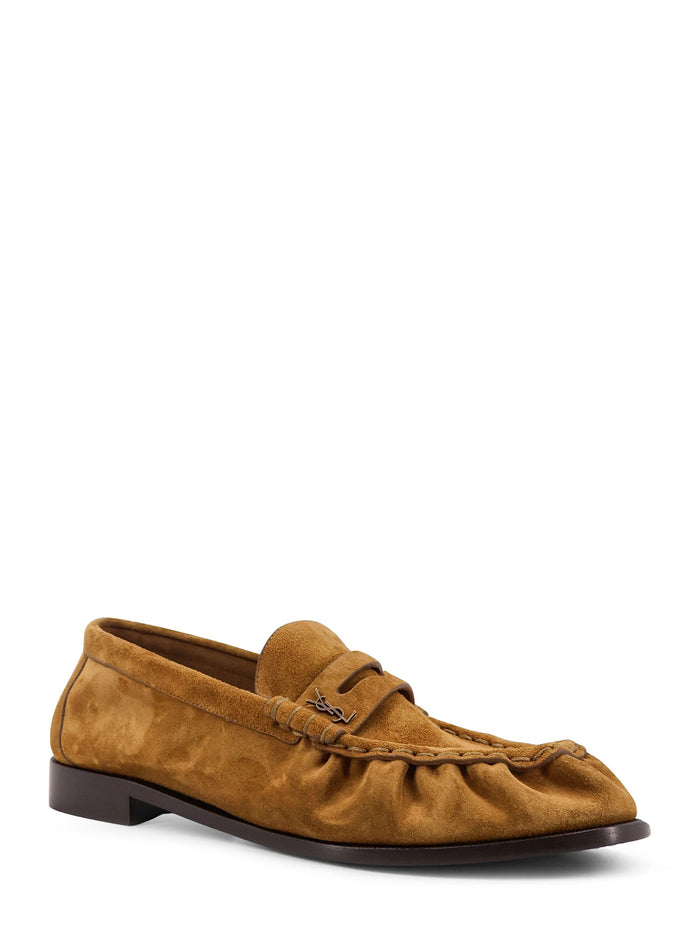 Saint Laurent Flat shoes Leather Brown Suede