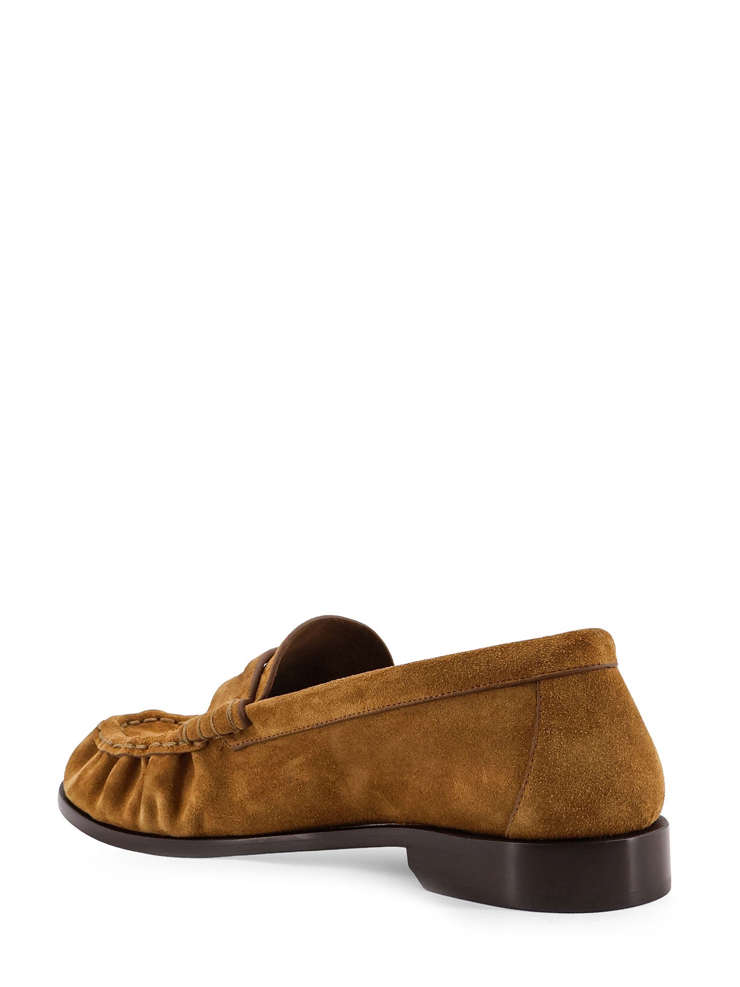 Saint Laurent Flat shoes Leather Brown Suede