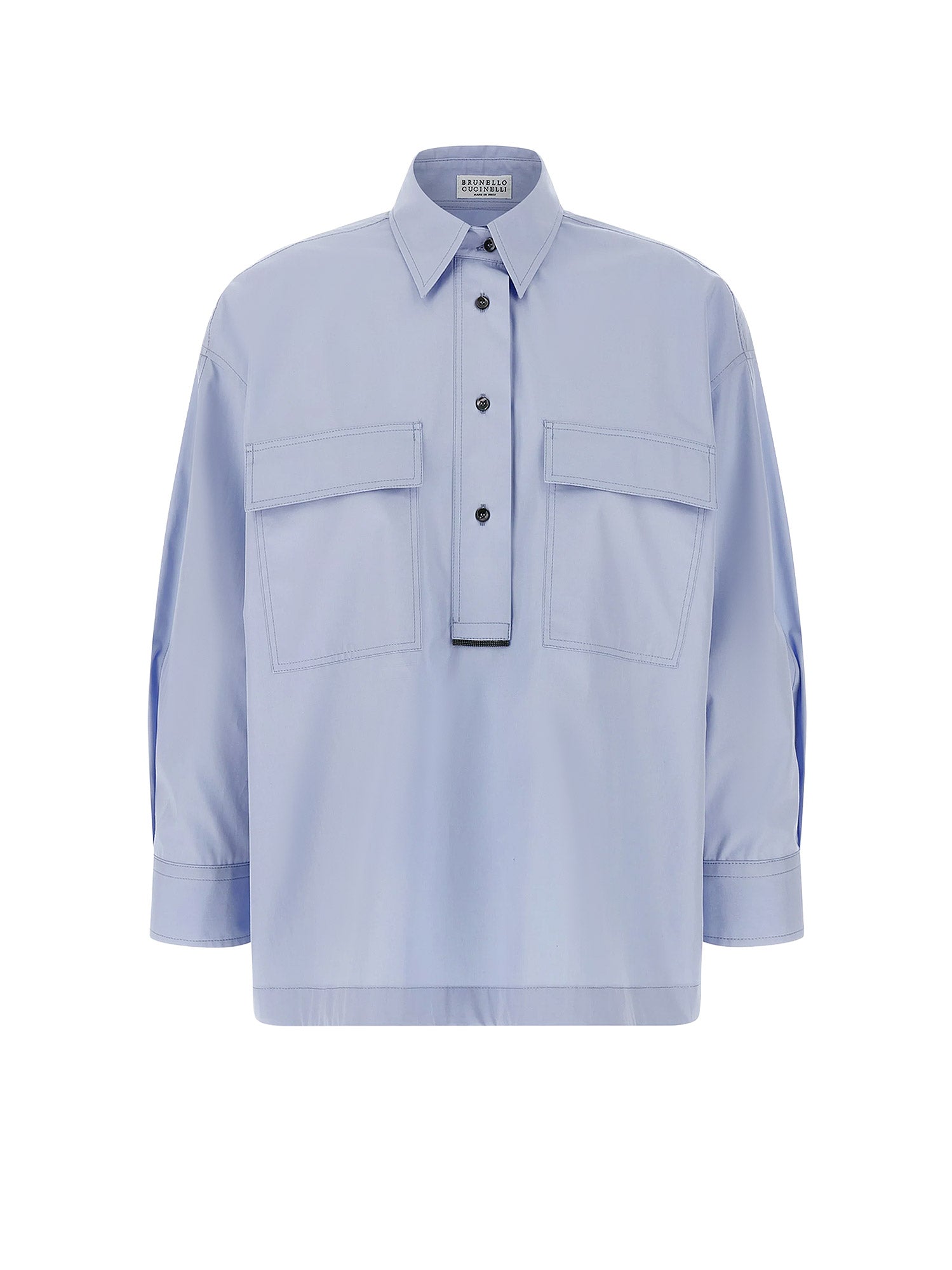 Brunello Cucinelli Shirts Blue Cotone
