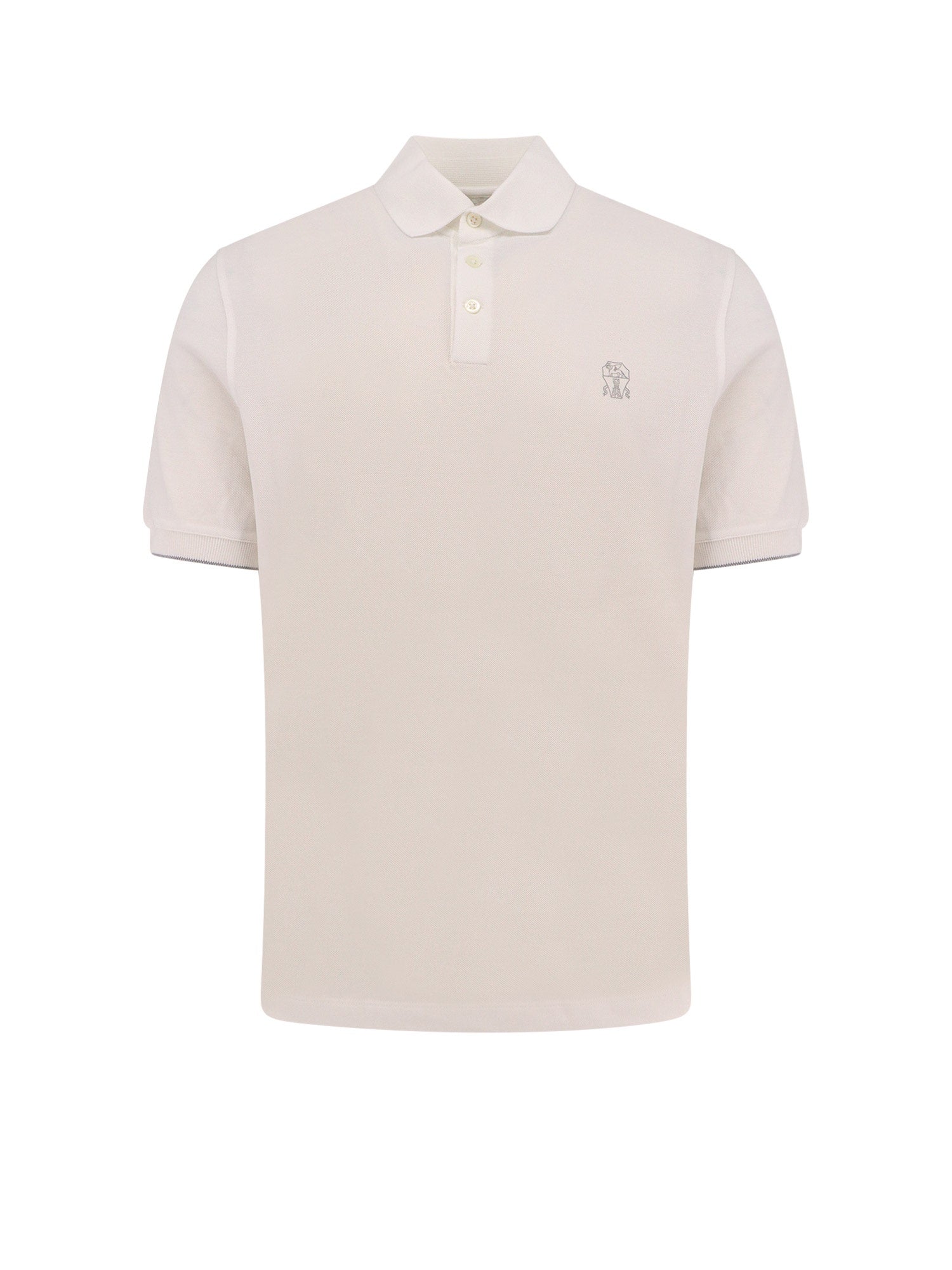 Brunello Cucinelli T-Shirts And Polos Bianco Grigio Cotone