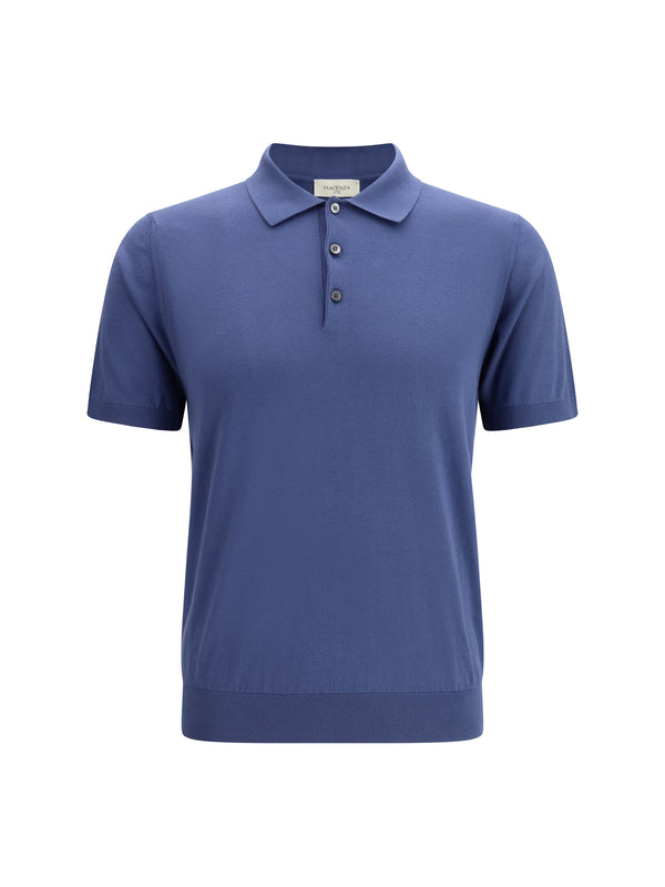 Piacenza Cashmere 100% Cotton polo in blue