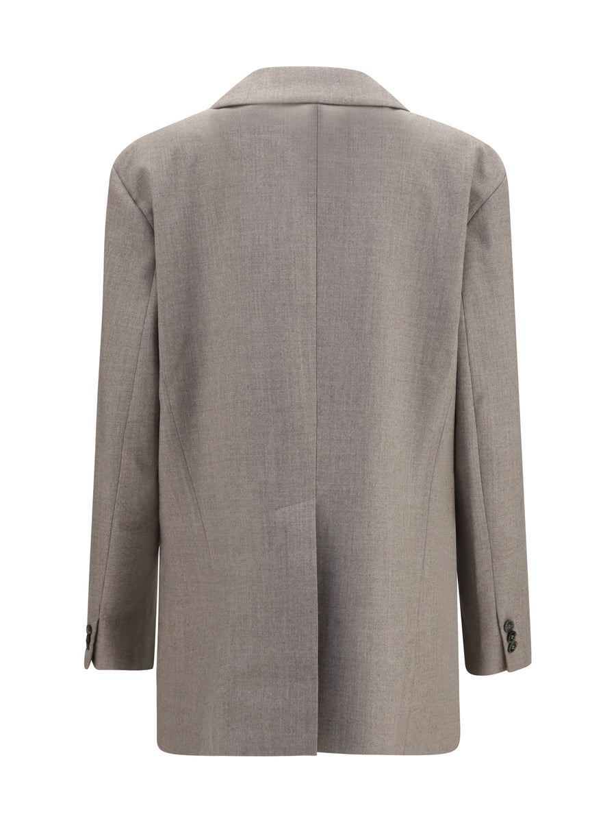 Blazer Virgin Wool Taupe Fleece (ovis Aries) Blazers