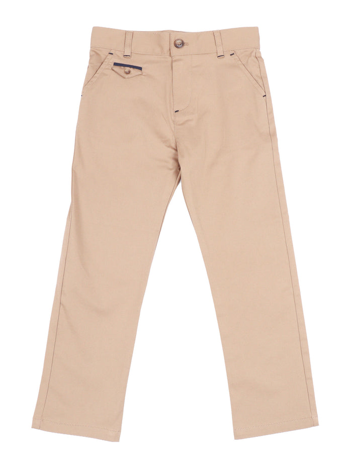Pantalone Elegante Beige Cotton Elastane Pant