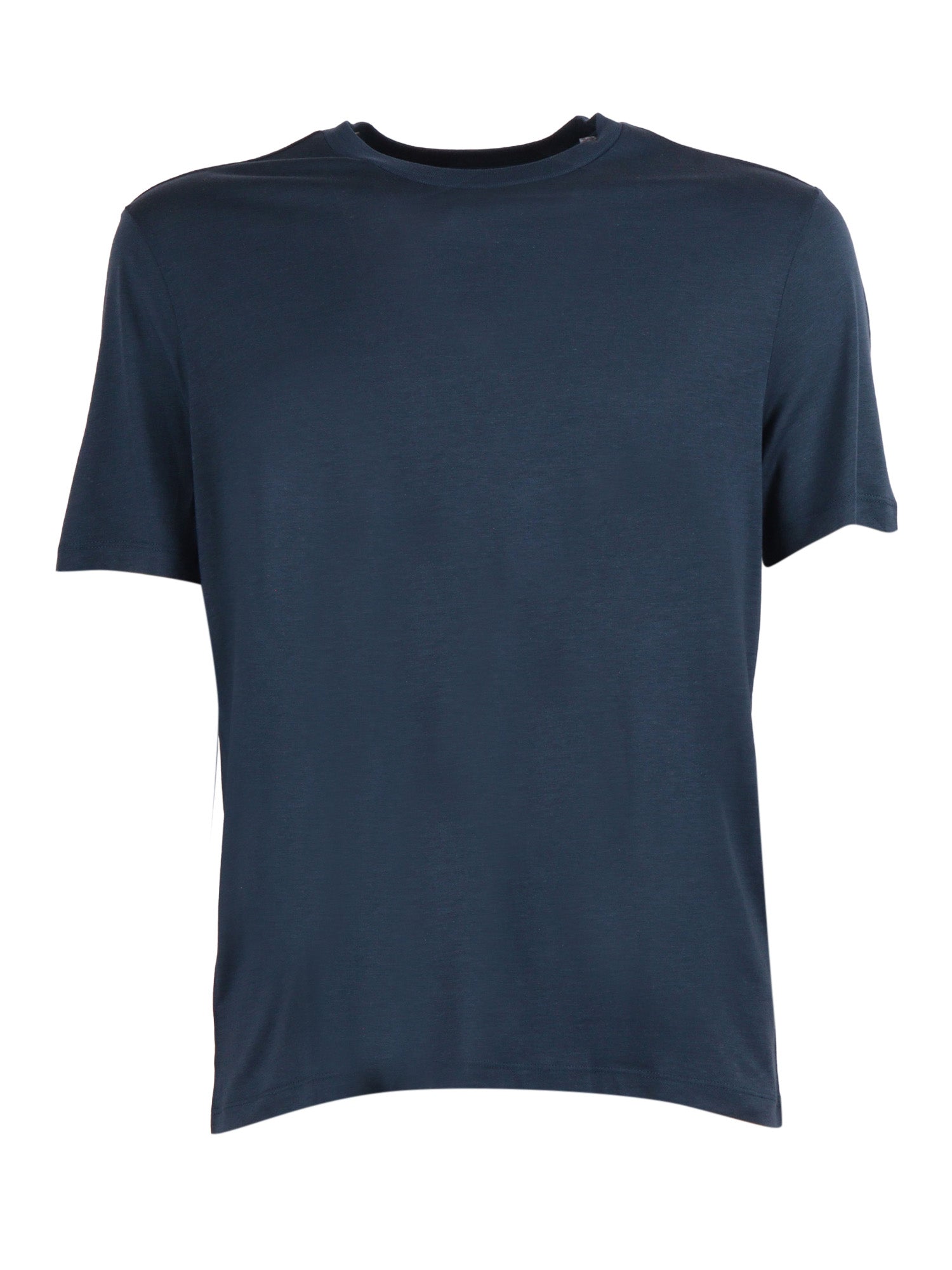Short Sleeve Round Neck T-Shirt Blue Sleeves