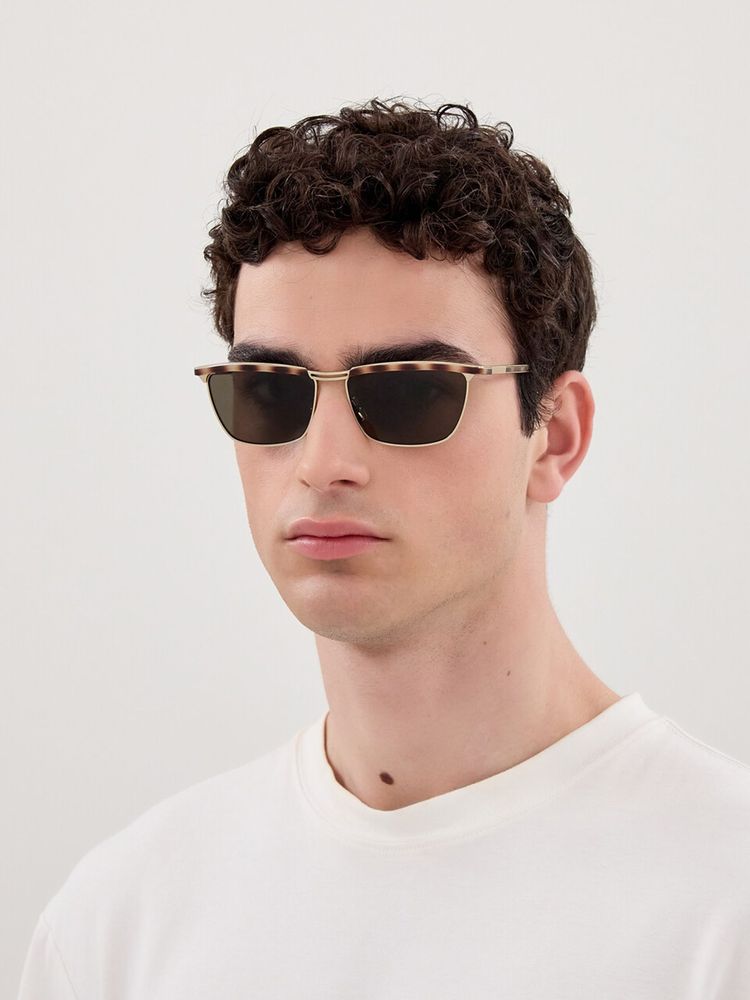 Saint Laurent SL Metal frame sunglasses in havana