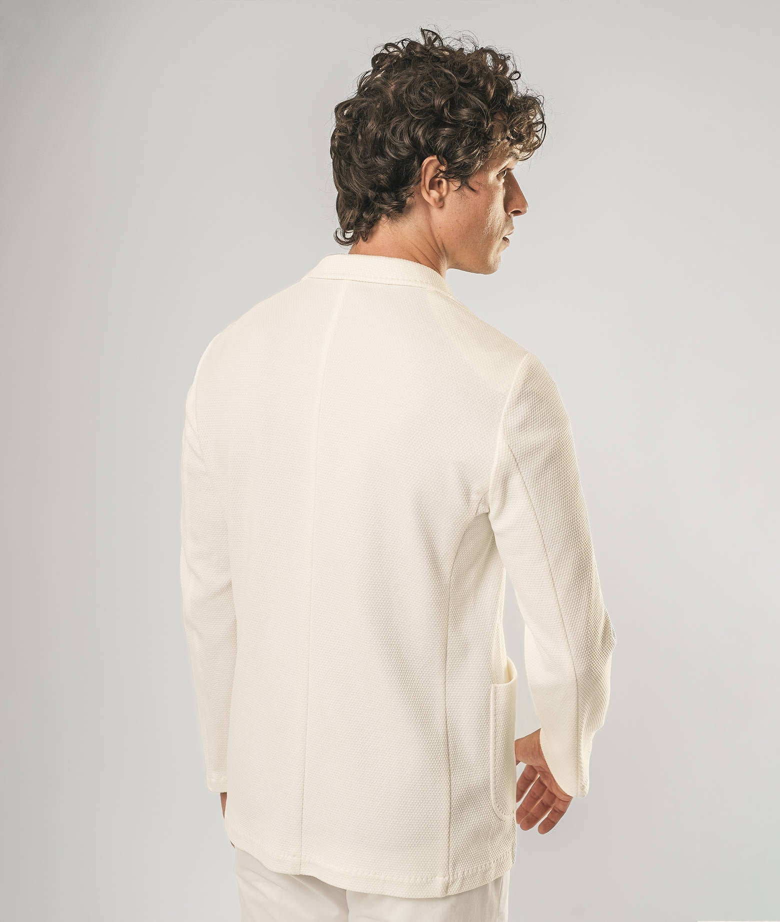 Sporty Cotton Blazer Muscat Blue Jersey Jacket
