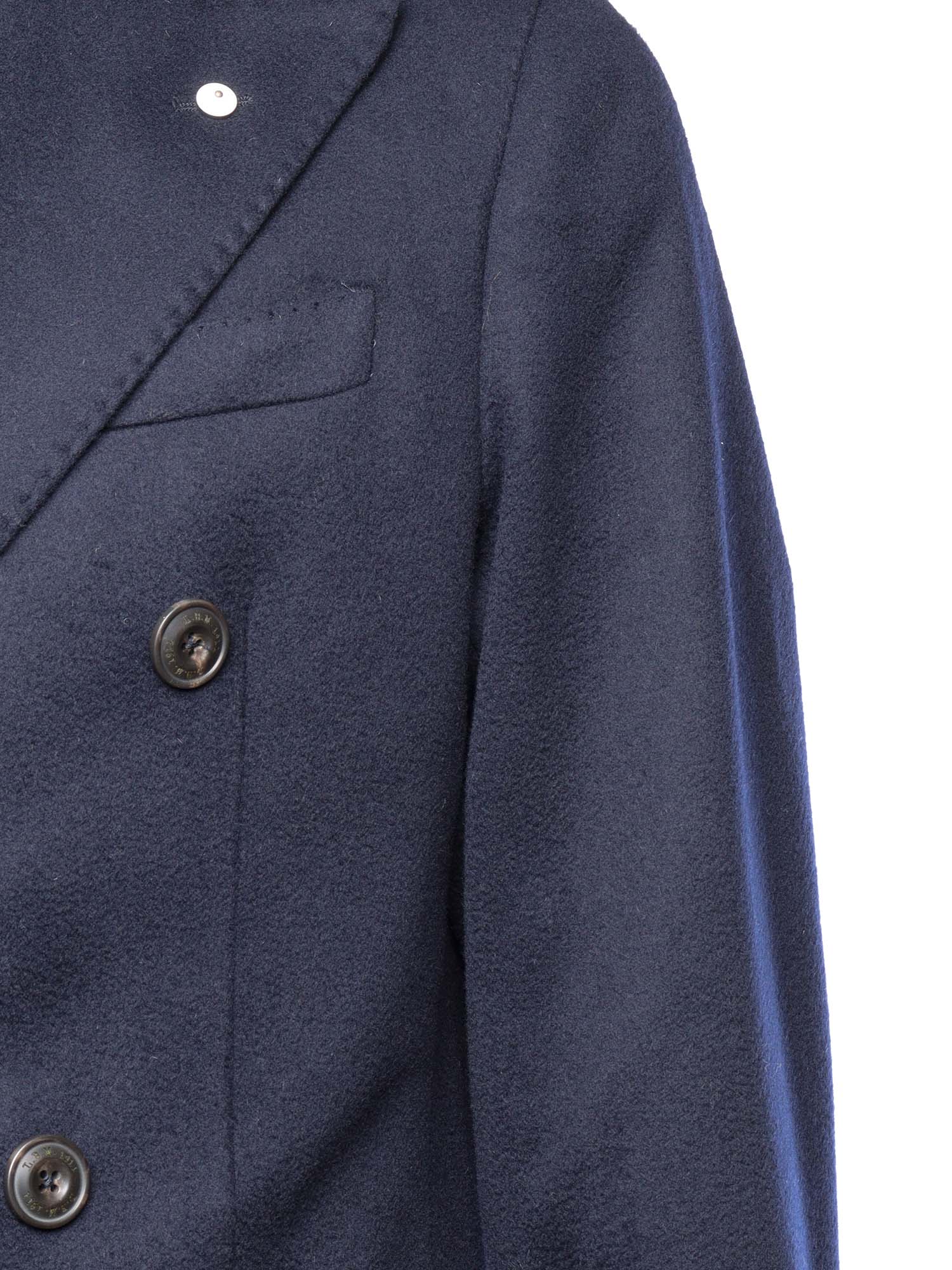 Coat Blue Virgin Wool Cashmere