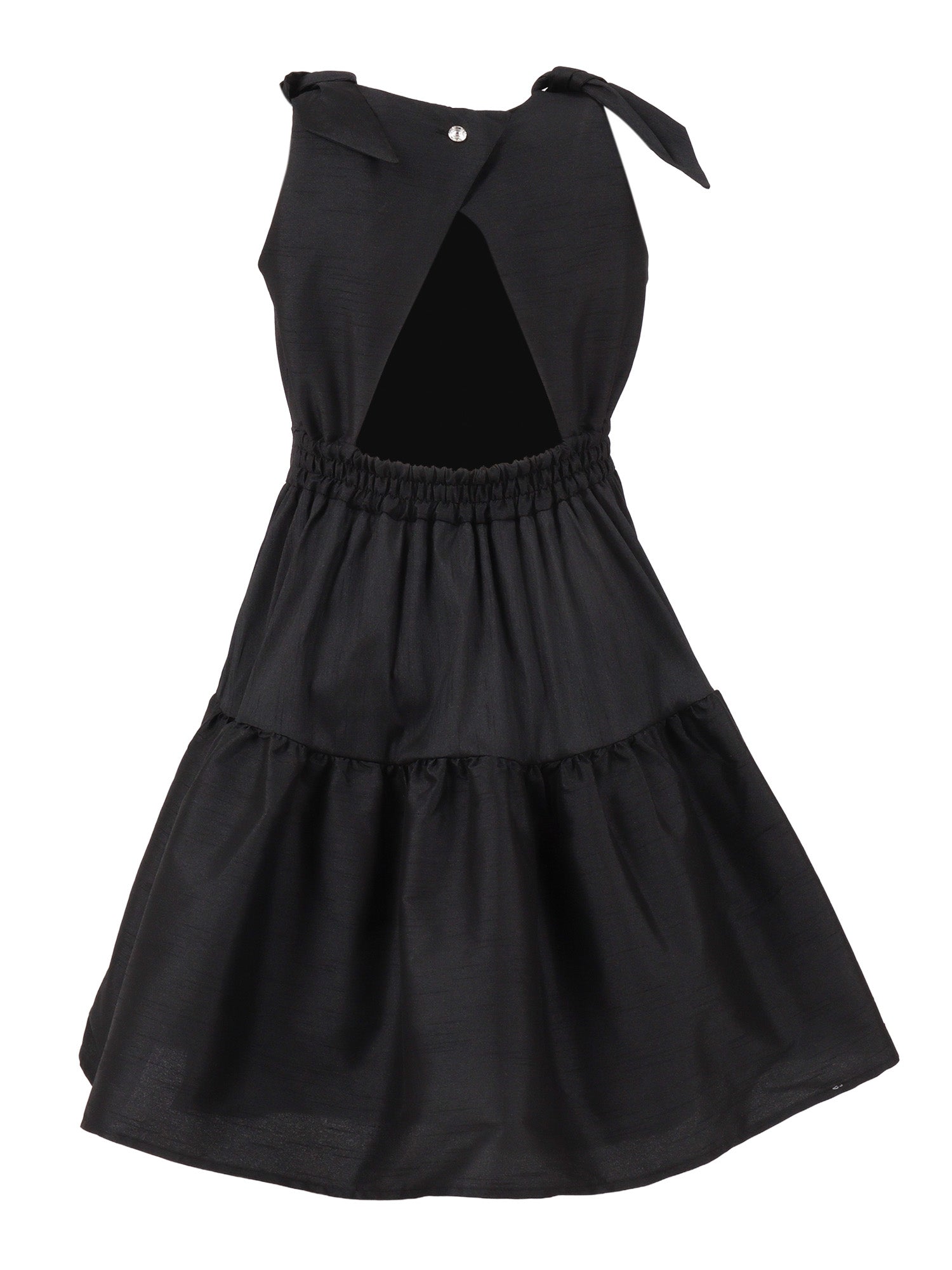 SHANTUNG SLEEVELESS DRESS Black Polyester Lining Cotton