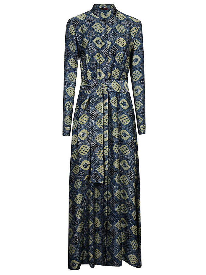 OBIDI Dresses Blue Silk