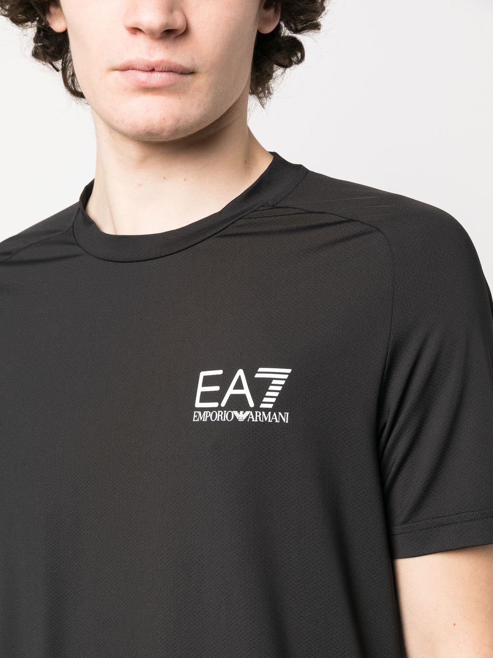 Ea7 T-Shirts And Polos Nero Polyamide Elastane