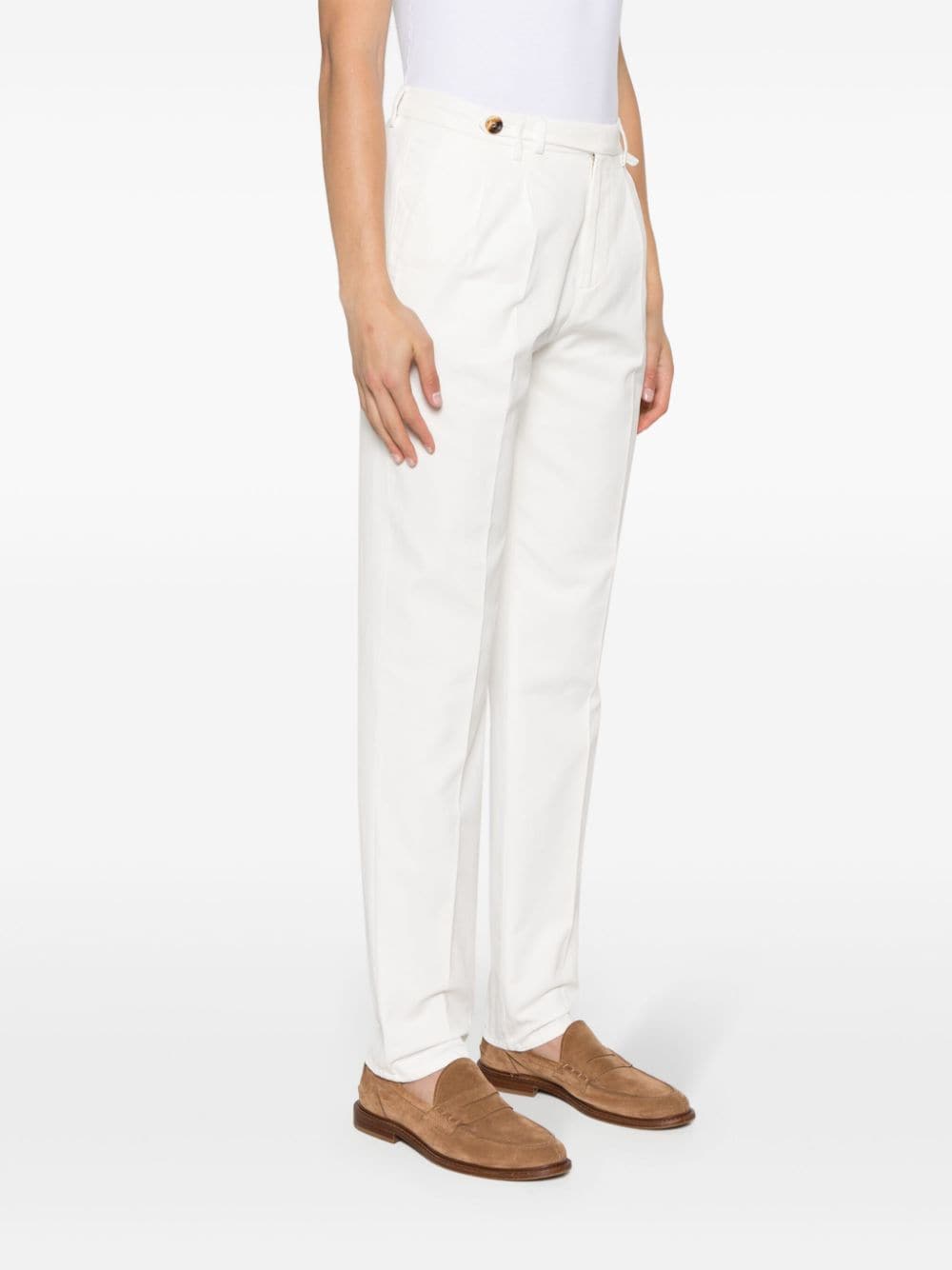 Brunello Cucinelli Trousers Bianco Cotton