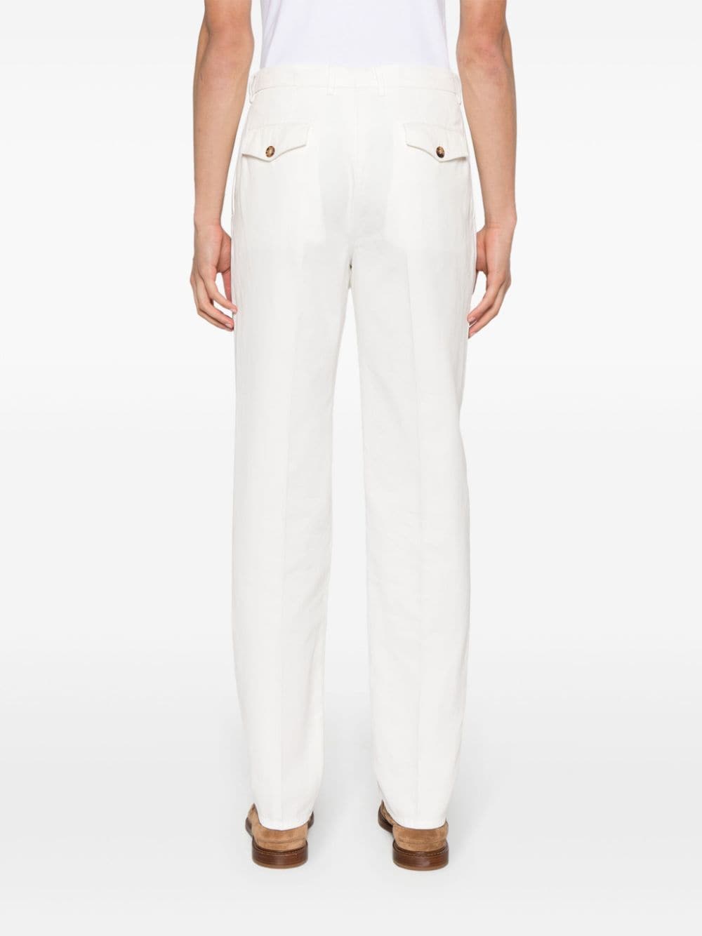 Brunello Cucinelli Trousers Bianco Cotton