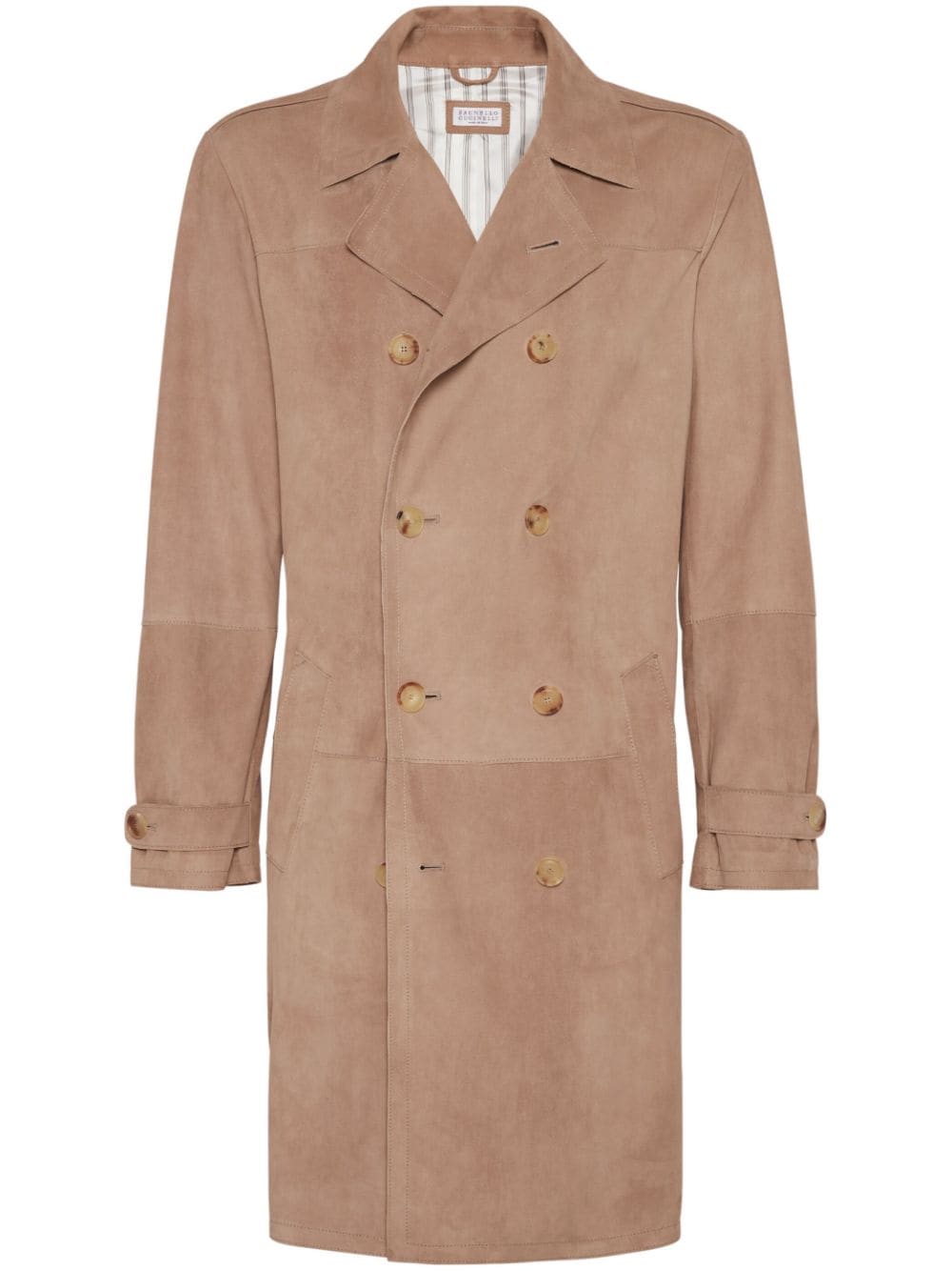 Brunello Cucinelli Coats Marrone Chiaro Furs & Skins->suede100.0 %
