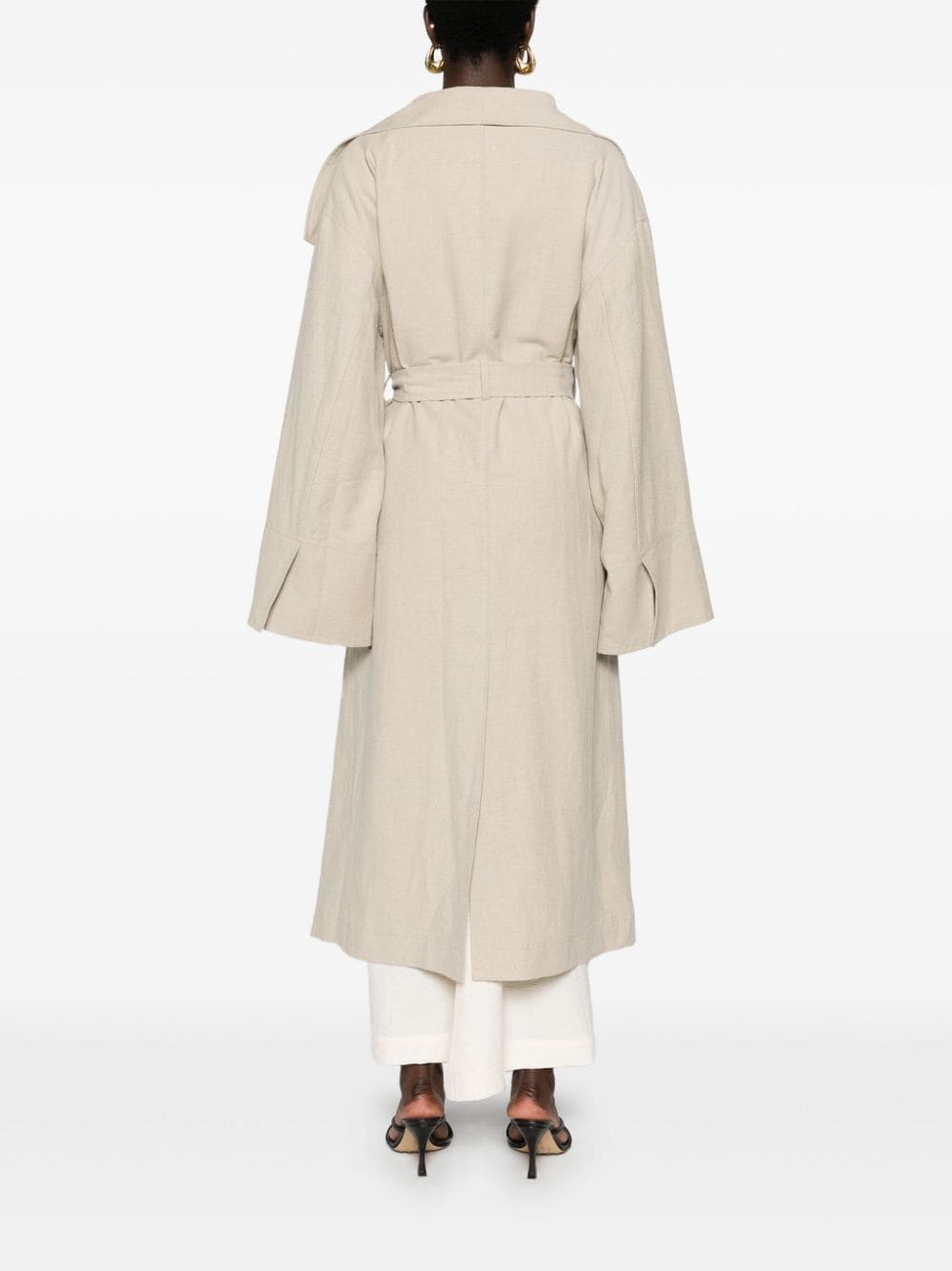 TOTEME PRE Coats Beige Linen Cotton Polyamide