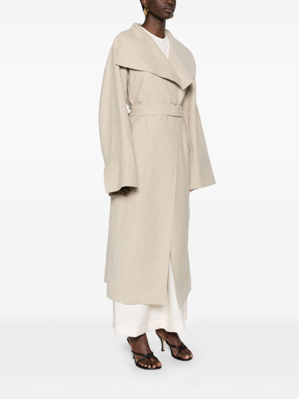 TOTEME PRE Coats Beige Linen Cotton Polyamide