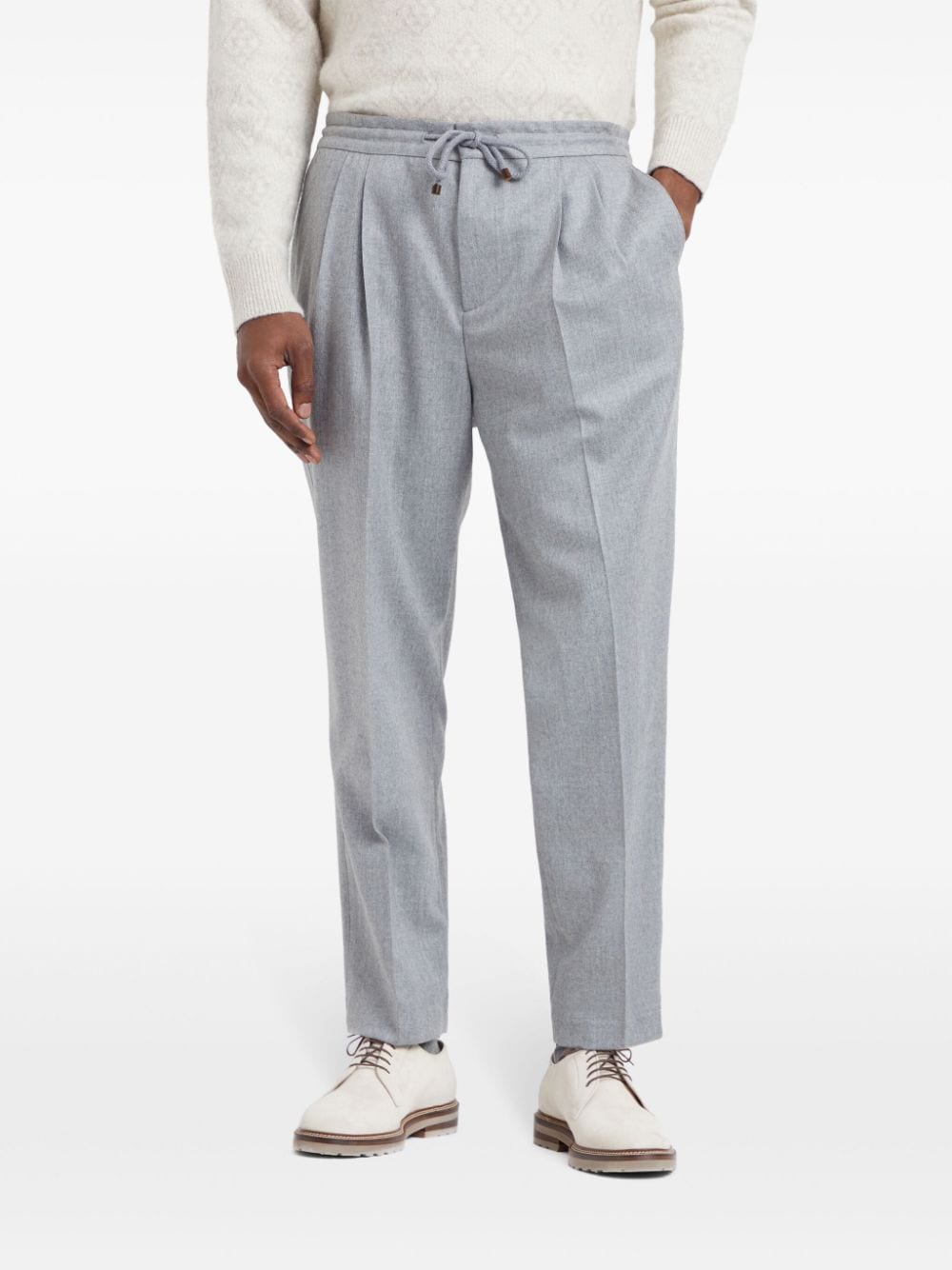 Brunello Cucinelli Trousers Grigio Chiaro Virgin Wool