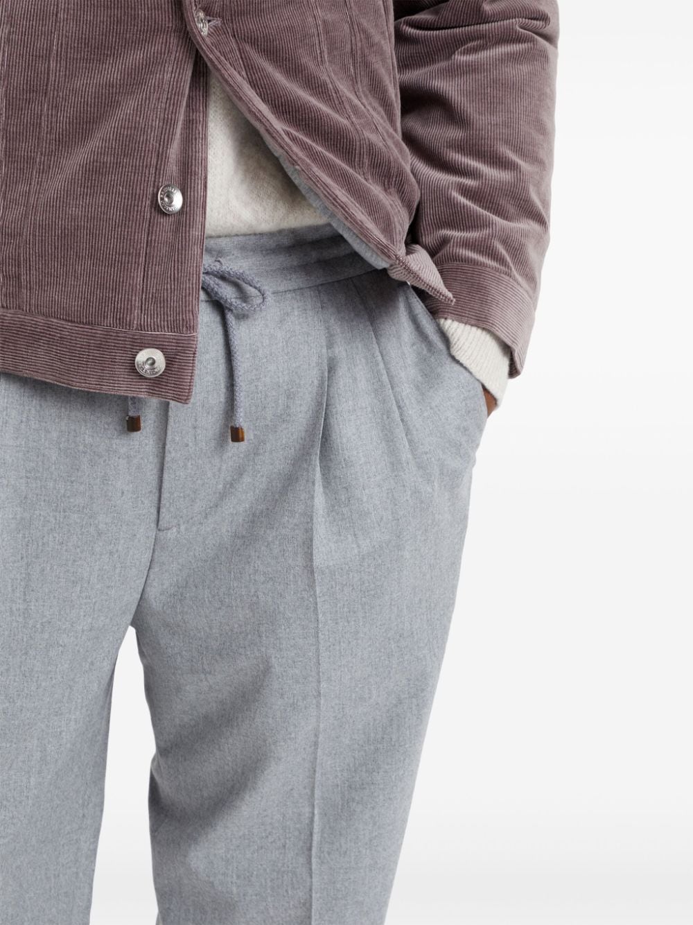 Brunello Cucinelli Trousers Grigio Chiaro Virgin Wool