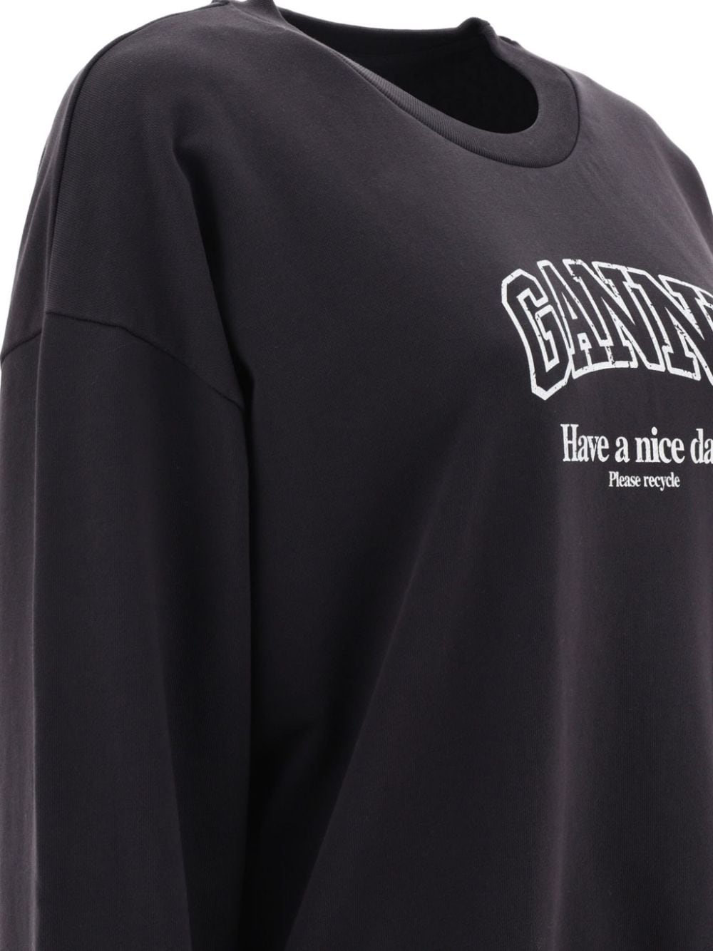 Ganni Sweaters Grey Cotton