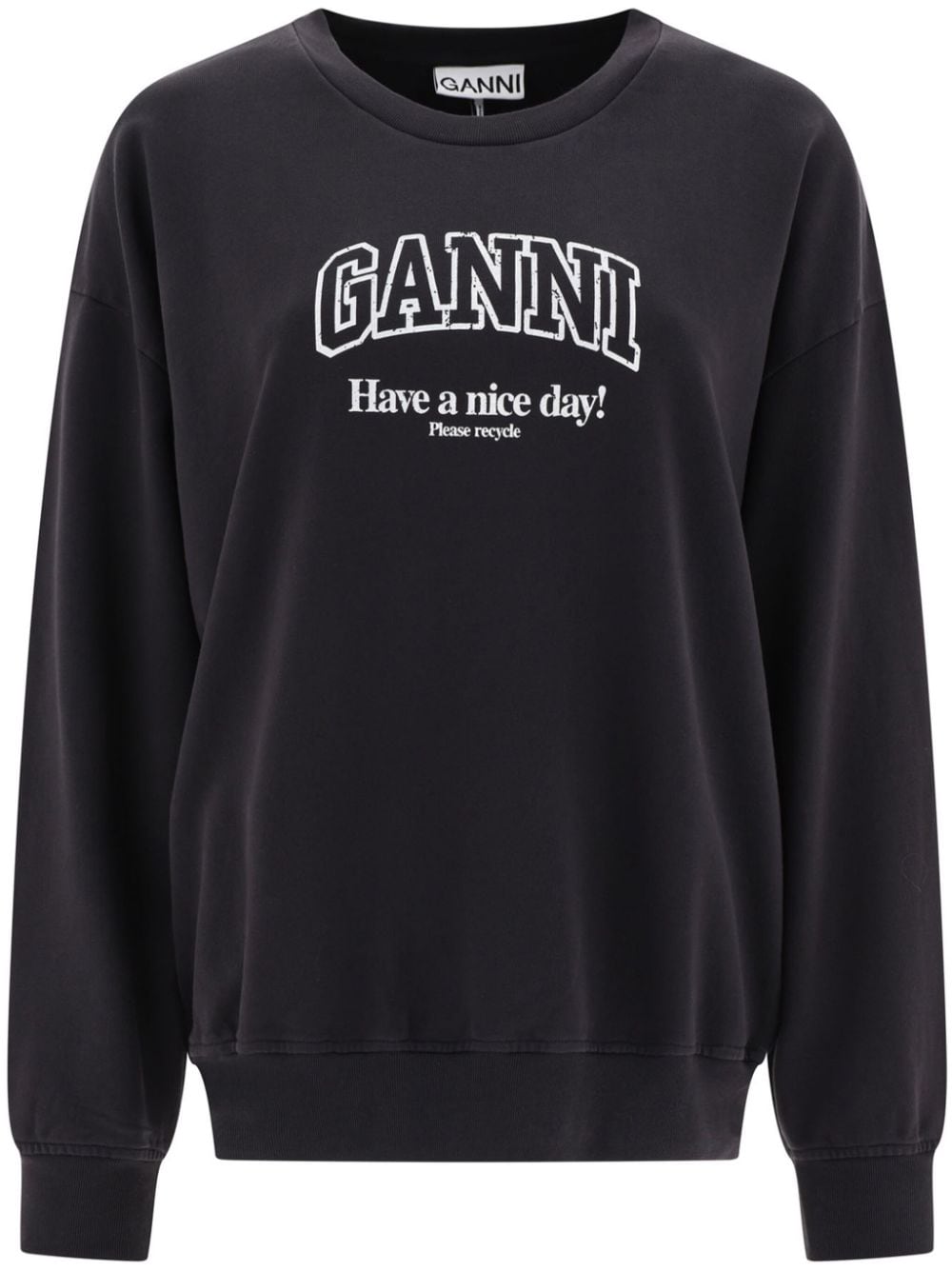 Ganni Sweaters Grey Cotton